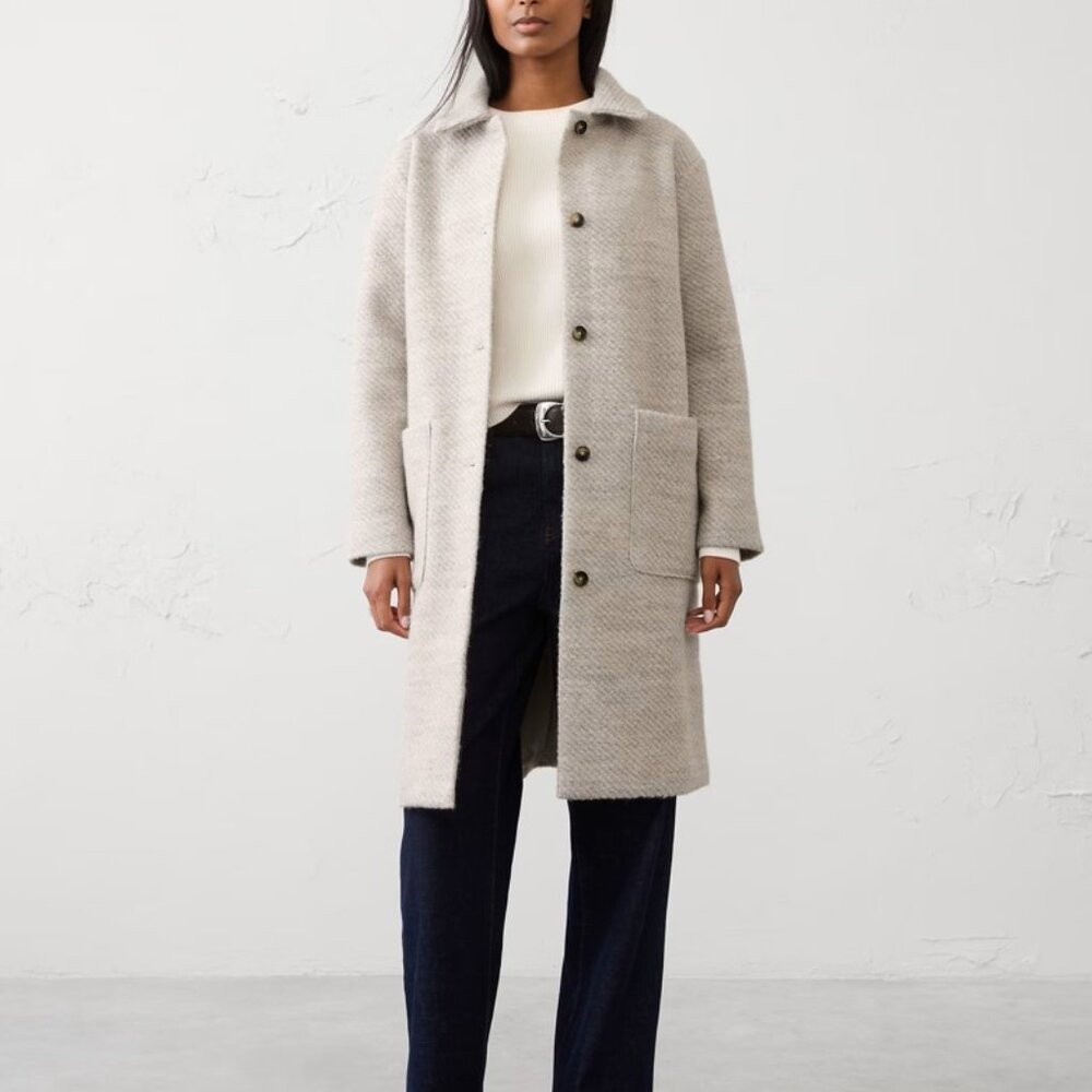 Banana Republic Factory Knit Coat XL - Oatmeal Heather